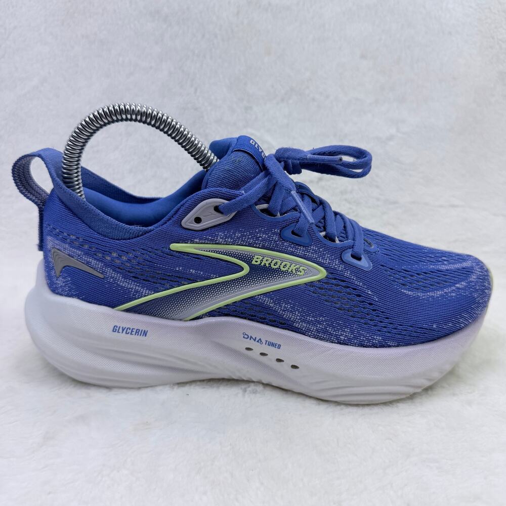 Brooks Glycerin 22 Womens Running Shoes Amparo Blue Hyper Iris Yellow Size 6